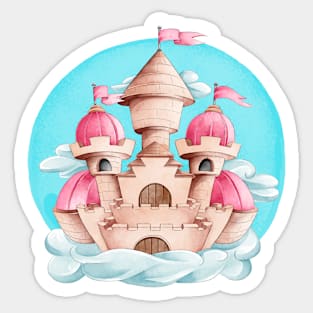 Fairytale Watercolor Castle Sticker